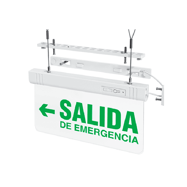 LETRERO SALIDA DE EMERGENCIA LED 1W: AUTONOMIA 3H - LUMINOSO - FLECHA IZQUIERDA. 2