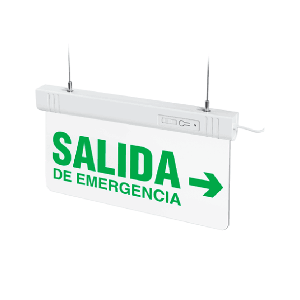 LETRERO SALIDA DE EMERGENCIA LED 1W ALTO BRILLO - AUTONOMIA 3H - SALIDA DERECHA. 1