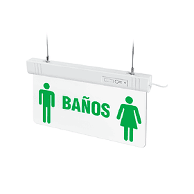 LETRERO SALIDA DE EMERGENCIA LED 1W: ALTA VISIBILIDAD - BATERIA 3H- BAÑOS.