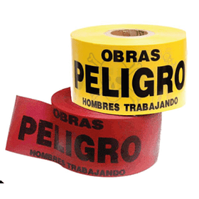 CINTA DE SEÑALIZACION DE PELIGRO 200 MTS, ALTA VISIBILIDAD. AMARILLO/ROJO.