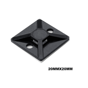SUJETACABLE ADHESIVO 20X20MM NEGRO (100UND)