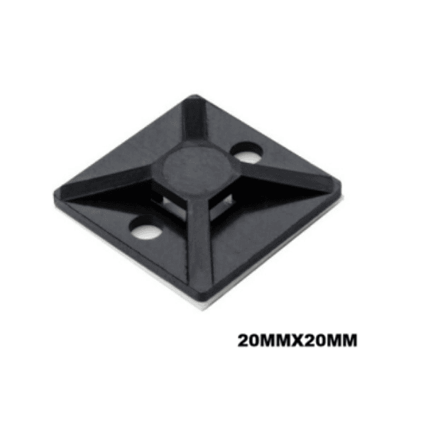 SUJETACABLE ADHESIVO 20X20MM NEGRO (100UND) 