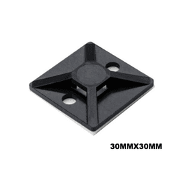 SUJETACABLE ADHESIVO 30x30MM NEGRO (100UND).