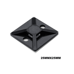 SUJETACABLE ADHESIVO 25X25MM NEGRO (100UND)