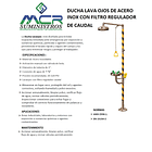 DUCHA LAVAOJOS DE ACERO INOX CON FILTRO REGULADOR DE CAUDAL  2
