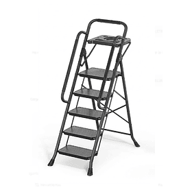 ESCALERA PROFESIONAL DE ACERO: ESTABILIDAD TOTAL - 5 PELDAÑOS.