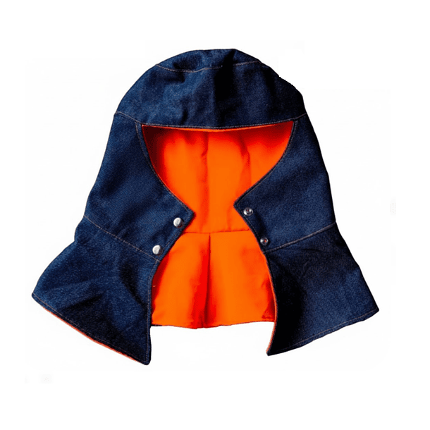 PROTECTOR DE CABEZA PARA SOLDADOR EN JEANS. 1