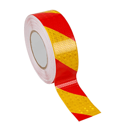 Cinta reflectiva reflejante amarillo y rojo franja 45m para autos camiones