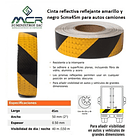 Cinta reflectiva reflejante amarillo y negro franjas 2