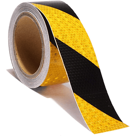 Cinta reflectiva reflejante amarillo y negro franjas 2