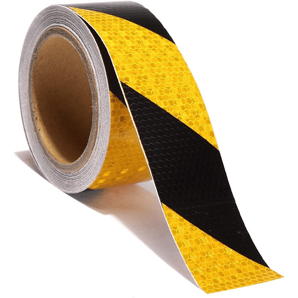 Cinta reflectiva reflejante amarillo y negro franjas 2