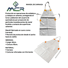 MANDIL O DELANTAL PARA SOLDADOR DE CUERO CROMO GRIS  (CARNAZA) 1