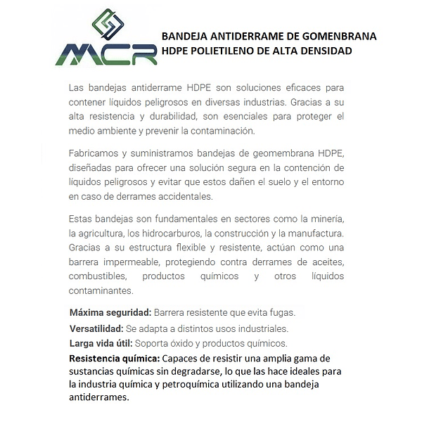 BANDEJA ANTIDERRAME DE GEOMENBRANA HDPE POLIETILENO DE ALTA DENSIDAD (40CM X 60 CM) 3