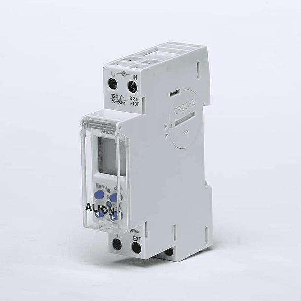 Interruptor temporizador horario digital 7 días 16A 230VAC 1NA 1NC unipolar 1canal 16programaciones 1