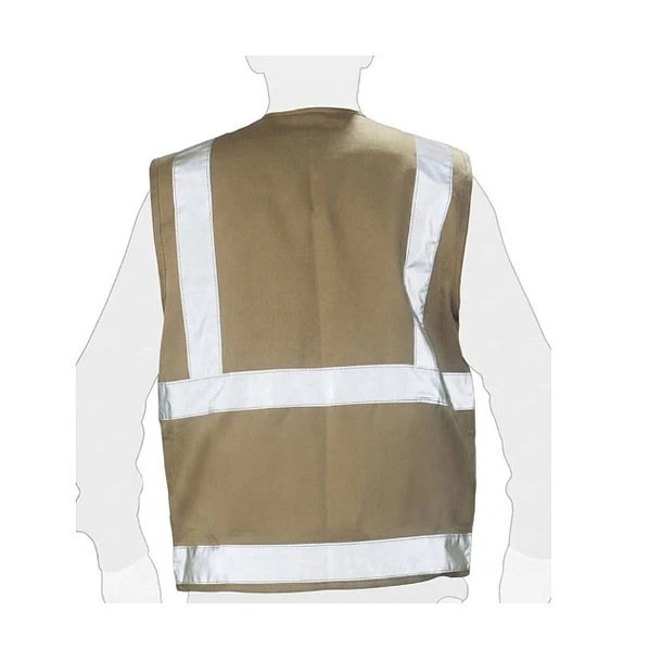 CHALECO DRILL BEIGE, MULTIBOLSILLO REFORZADO PARA TRABAJO PESADO. 2