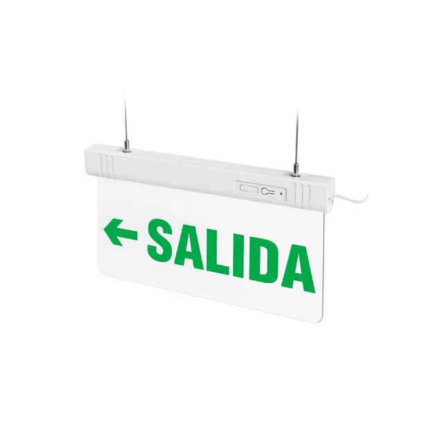 LETRERO SALIDA DE EMERGENCIA LED 1W: AUTONOMIA 3H - FLECHA IZQUIERDA. 1