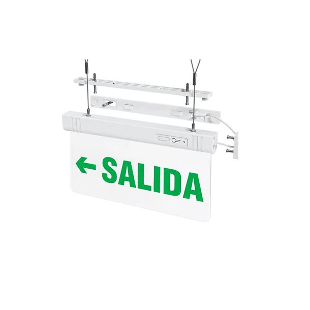 LETRERO SALIDA DE EMERGENCIA LED 1W: AUTONOMIA 3H - FLECHA IZQUIERDA. 2