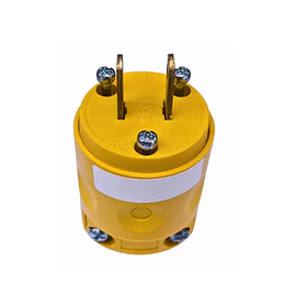 Enchufe monofasico 2 polos, 15Amp, PVC AMARILLO