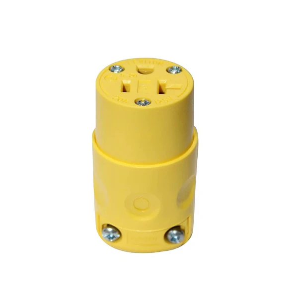 Tomacorriente Aereo trifasico 3 polos, 15A, PVC AMARILLO. 