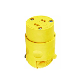 Tomacorriente aereo monofasico 2 polos, 15A, PVC AMARILLO