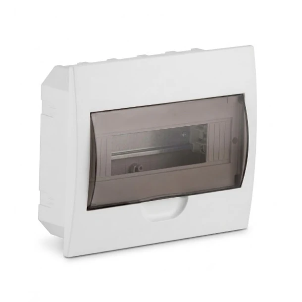 TABLERO O GABINETE EMPOTRABLE DE 2 A 12 POLOS PARA TERMICOS DE RIEL DIN, CON PUERTA-BORNERA. 