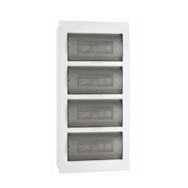 TABLERO O GABINETE EMPOTRABLE DE 2 A 48 POLOS PARA TERMICOS DE RIEL DIN, CON PUERTA-BORNERA. 