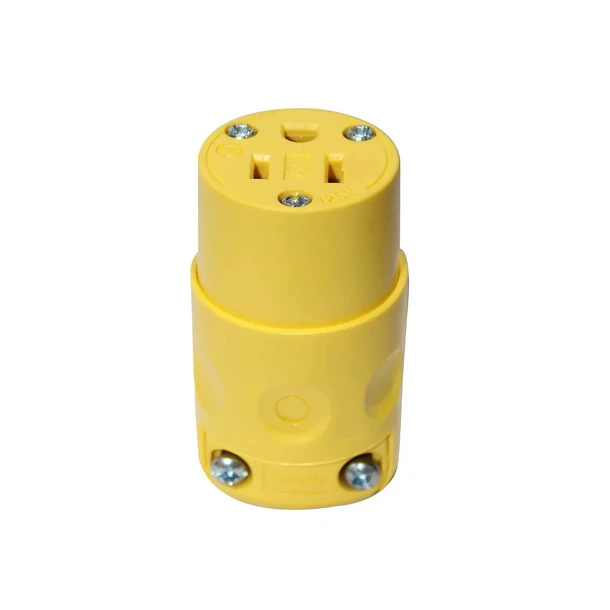 Tomacorriente Aereo trifasico 3 polos, 15A, PVC AMARILLO. 