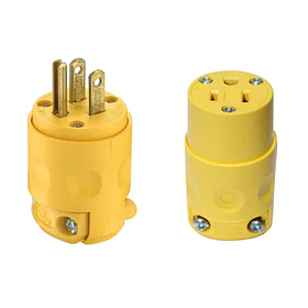 Enchufe + tomacorriente trifasico 3 polos, 15A, PVC AMARILLO.