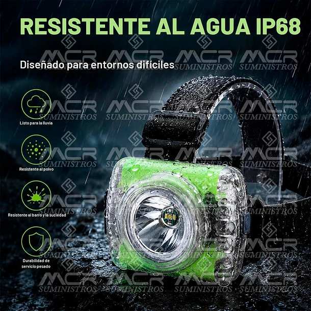 Lámpara minera Inalámbrica 4A Recargable alta potencia aprueba de agua + Cargador (mineria,ciclismo,pezca)  1