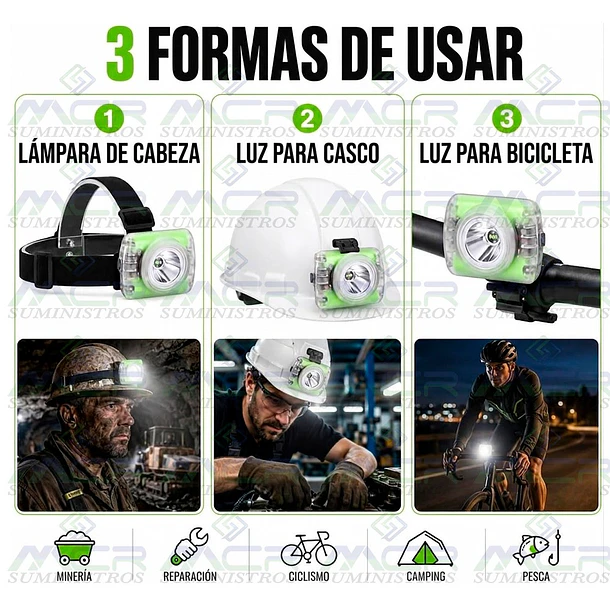Lámpara minera Inalámbrica 4A Recargable alta potencia aprueba de agua + Cargador (mineria,ciclismo,pezca)  3