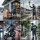 TRAJE IMPERMEABLE REFLECTIVO + CASCO + LINTERNA O LAMPARA MINERA DE 25000 LUX 6