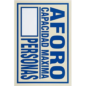 Señal de AFORO MAXIMO 20x30cm FOTOLUMINISCENTE O Fluorescente autoadhesivo