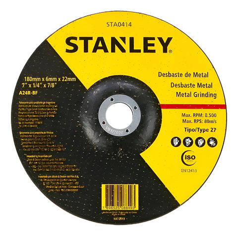 Disco Corte Metal 7 Stanley (180x3,0x22) STA0411