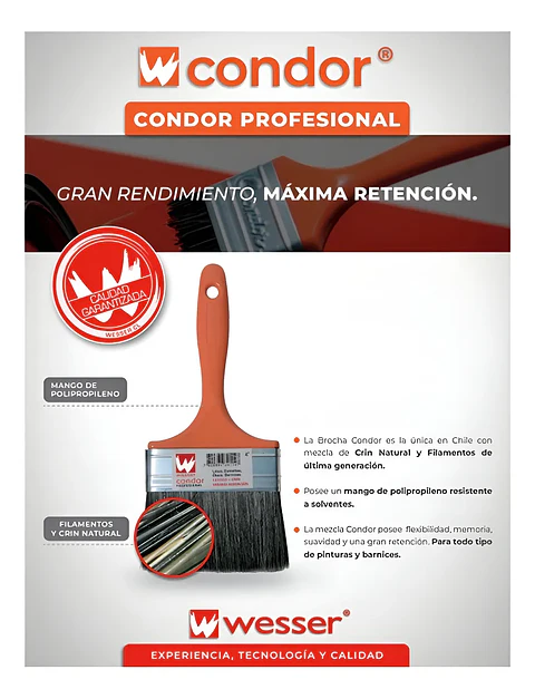 Brocha Pintura Mango Plástico - Condor Profesional