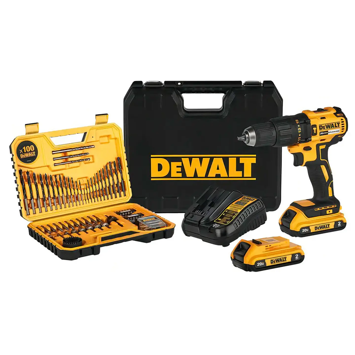 Kit DeWalt Taladro Percutor Inalámbrico 1/2 +maleta 100 Accesorios 4