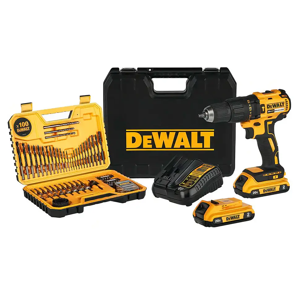 Kit DeWalt Taladro Percutor Inalámbrico 1/2 +maleta 100 Accesorios 4