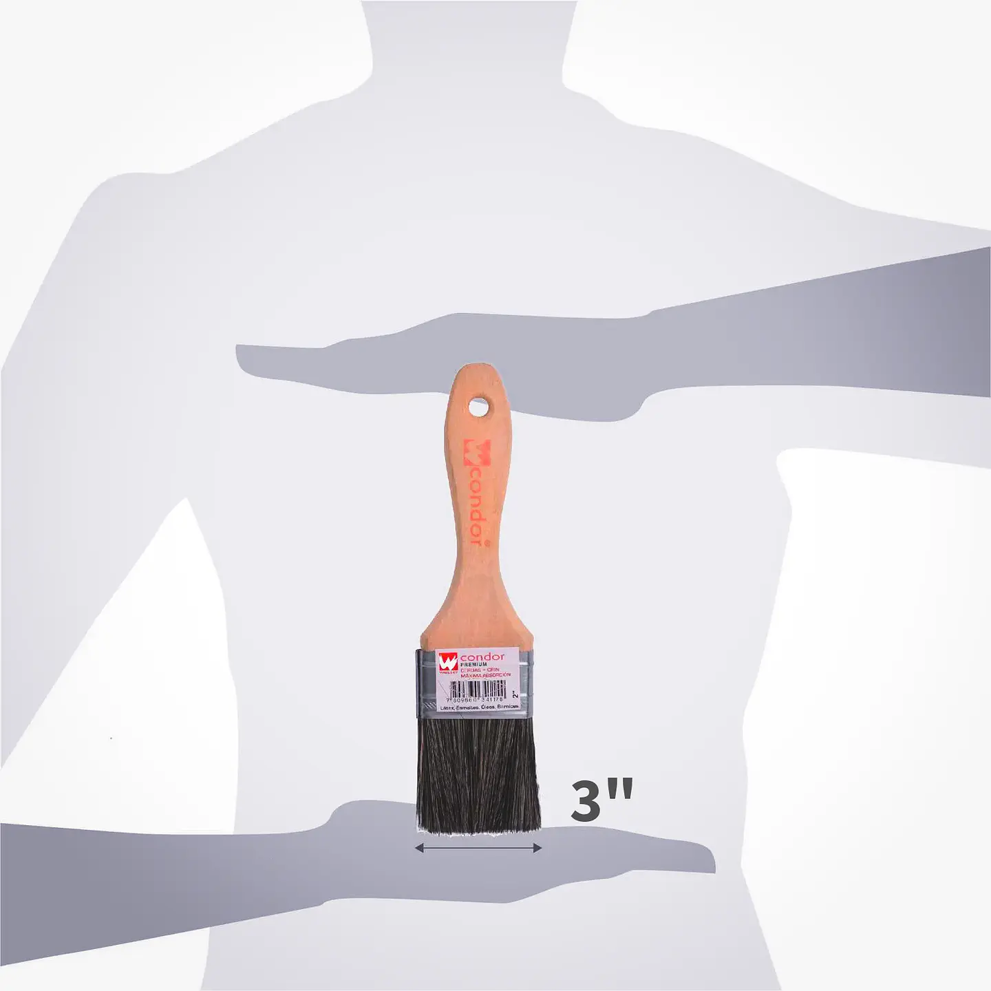 Brocha 5/8 Cerda Natural Mango Madera - Condor 5