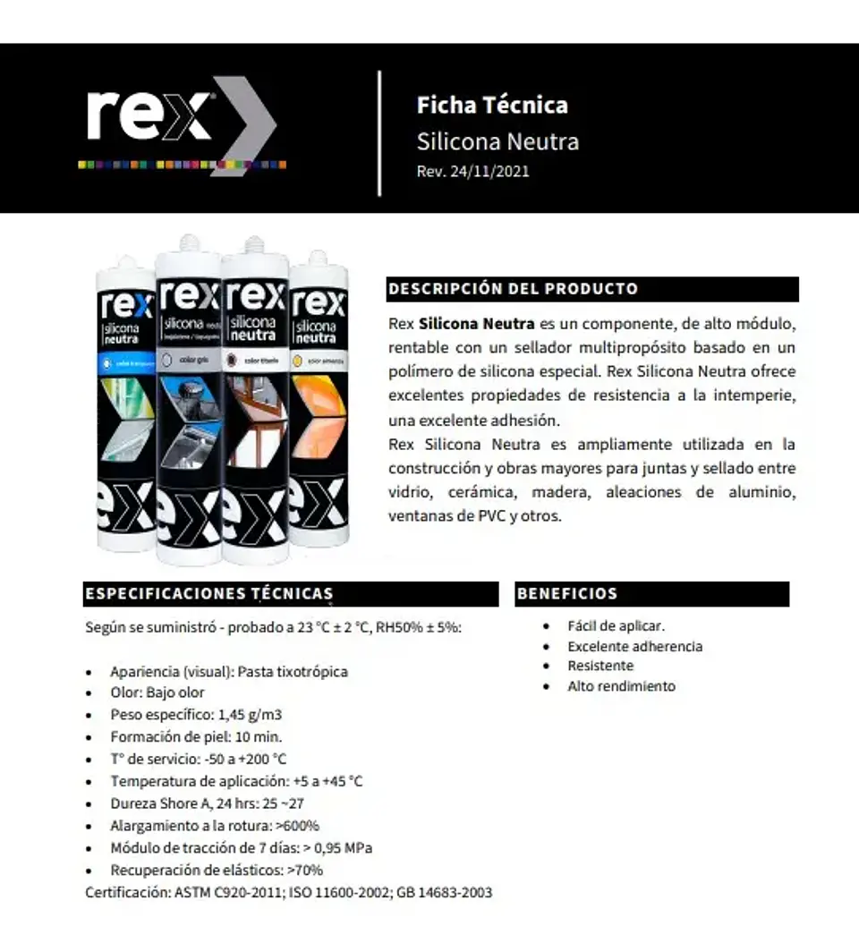 Silicona Neutra 300ml - REX 4