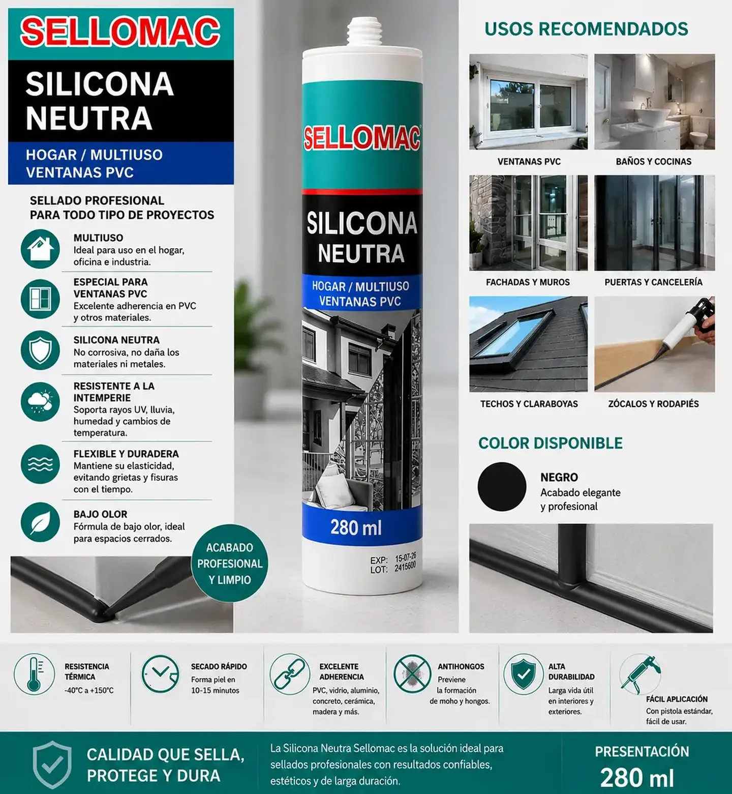 Silicona Neutra SELLOMAC 280ml 4