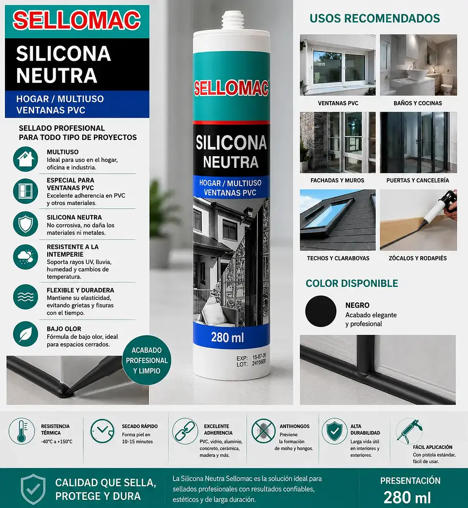 Silicona Neutra SELLOMAC 280ml 4