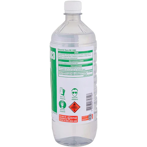 Diluyente DUCO (Piroxilina) 1 Litro - QUIMICA UNIVERSAL