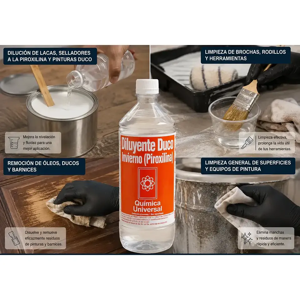 Diluyente DUCO INVIERNO (Piroxilina) 1 Litro - QUIMICA UNIVERSAL 2
