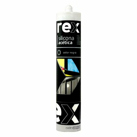 Silicona Acética REX 300ml - Color Negro