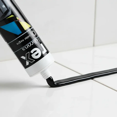 Silicona Acética REX 300ml - Color Negro
