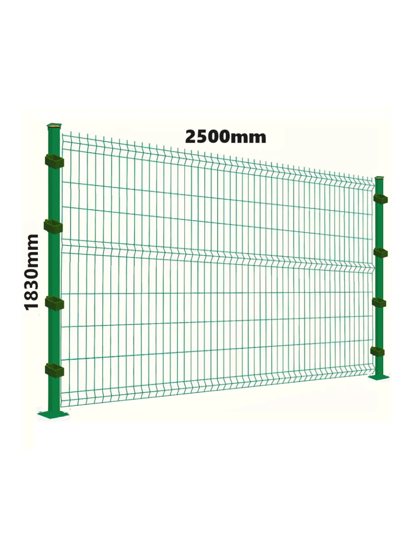 Kit Cierre Perimetral: Malla 1.8x2.5m + Pilar 2.3m + 3 Clips 1