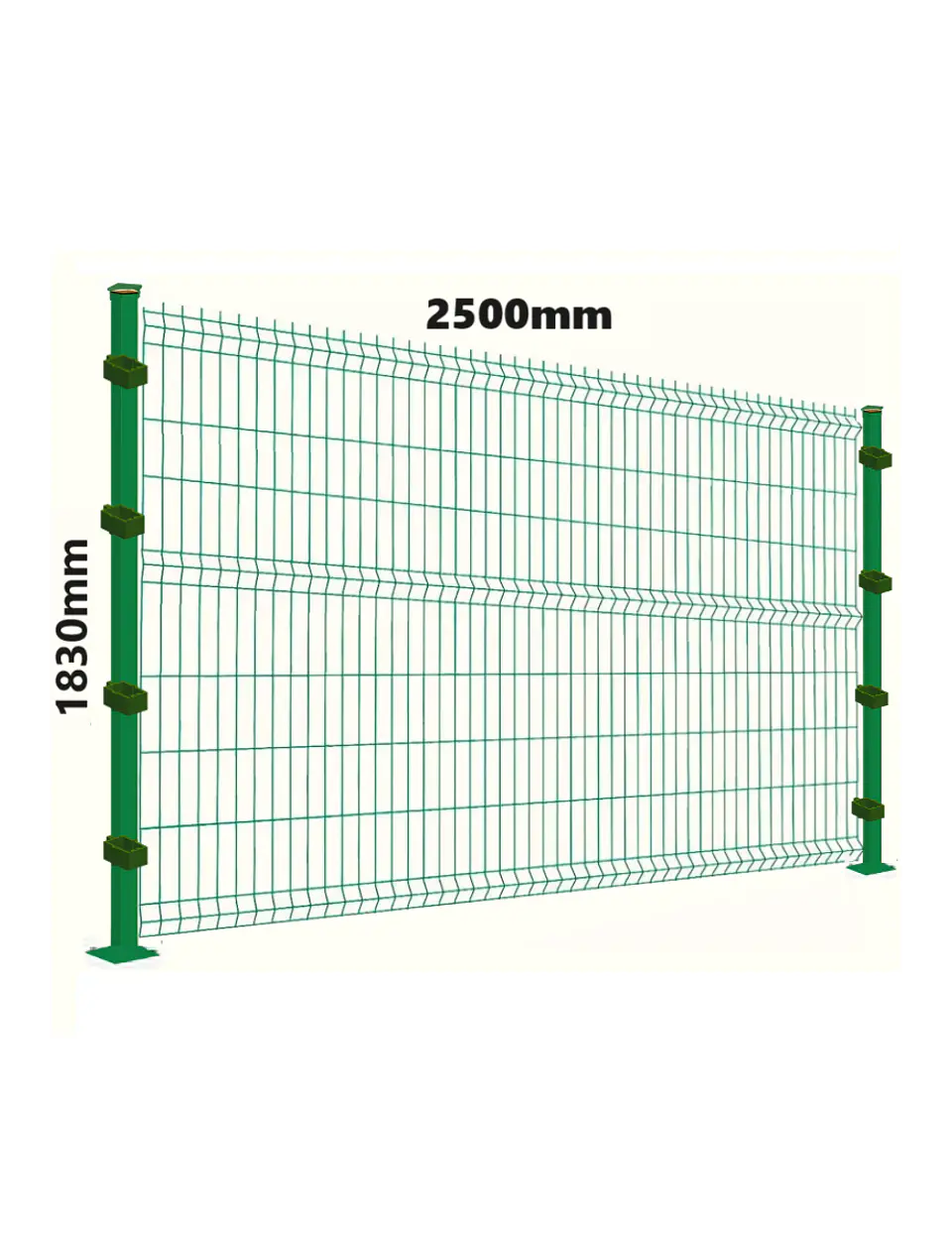 Kit Cierre Perimetral: Malla 1.8x2.5m + Pilar 2.3m + 3 Clips 1
