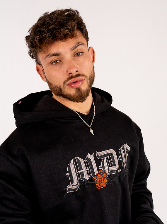 MDF® Hoodie Black DARK ROSE