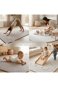 Playmat Alfombra Antigolpes para Bebé 125x180 cm – Líneas Étnicas / Rombos Lana