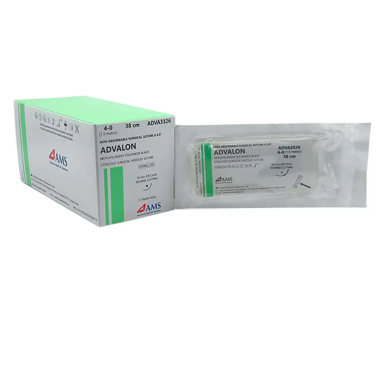 Sutura Nylon Negro 4-0 38Cm, 3/8 Cort Rev 10mm. ADVA3326 1