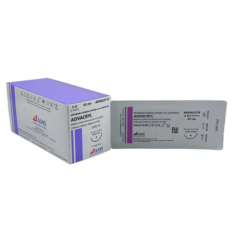 Sutura Poliglac 3-0 45 Cm,1/2 Circulo Tp 26Mm.ADVA2271S 1